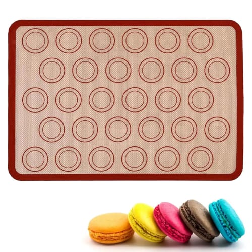 DEVENTORZ Parchment Paper, Oven Sheet, Macaron Cookie Baking Mat, Food-Grade Silicone Baking Mat for Kitchen Bread, Cookies, and Pizza, Microwave Safe