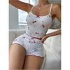 Sexy Cami Pajamas Women's Suit Bow Suitable for Small Cherry Summer New Slim Fit Slimming Homewear