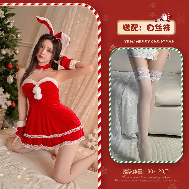 Christmas Bunny Sexy Underwear Cute Rabbit Ears Headband Free Pure Desire Christmas Robe