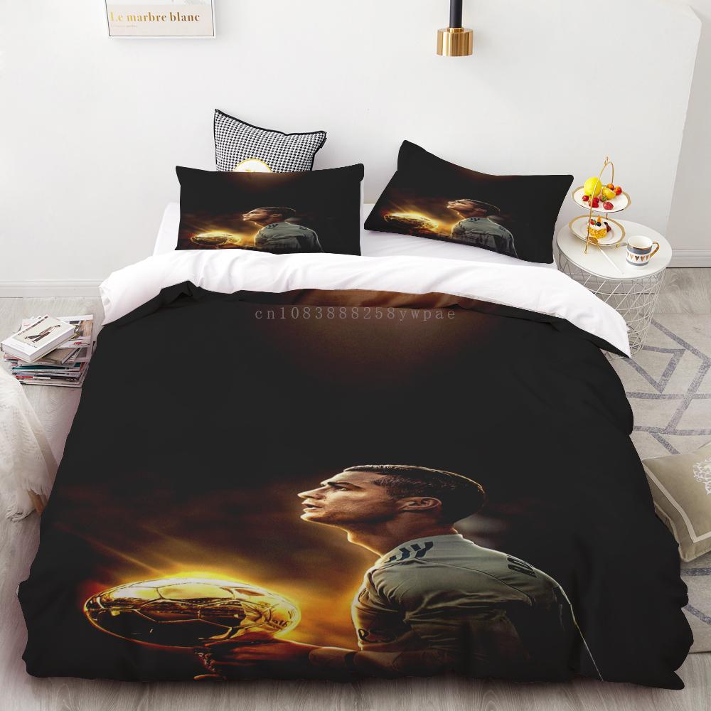 Duvet Cover Duvet Cover Football Star CR7 Soccer 3D Bedding Set Boys Girls Twin Queen Size Bed Boys Adult Fashion Home Textile