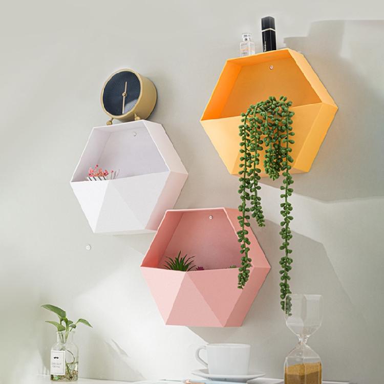Hexagon Wall Shelves Honeycomb Geometric Holders Storage Box Wall Hanging Shelf