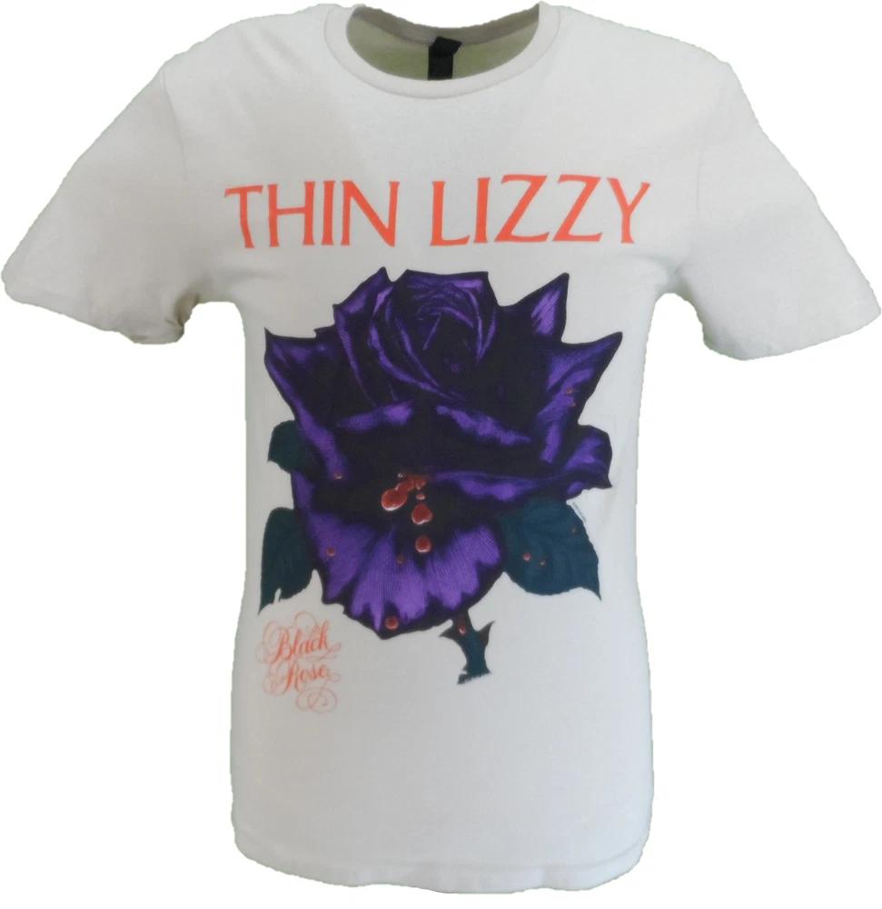 Unisexs Thin Lizzy Black Rose Tracklist (Back Print)T Shirt S