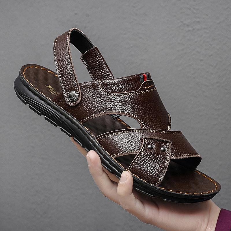 2023 Men's Genuine Leather Casual Beach Sandals
