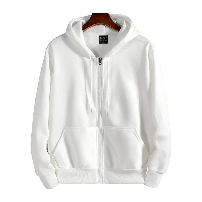 

2026 Zipper Hoodies Women/Men Fashion Long Sleeve Hooded Sweatshirt Casual Autumn Winter Sportwear Solid Clothes XXXL білий
