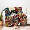 "Japanese Floral Kimono Art Print - Vibrant Traditional Design"Blanket Flannel Throw Blanket for Sofa, Bed, Travel, Camping, Office, Couch,