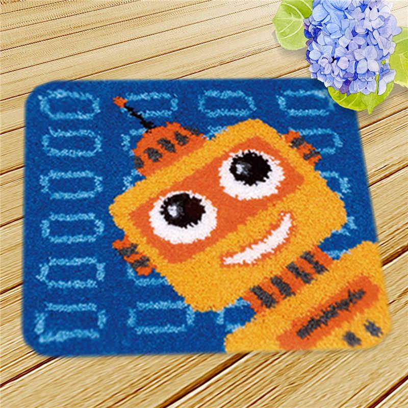 Nicediy Embroidery Latch Hook Rug Canvas Kits Carpet Latch Hook Kits DIY Knitted Fomiaran for Needlework Cross Stitch Crocheting