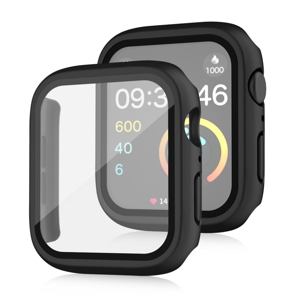 Tempered Glass+cover For Apple Watch Case 45mm 44mm 42mm 41mm 38-40mm PC bumper Screen Protector iWatch series 9 8 7 se 6 4 5 3 7