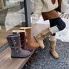New Sheepskin and Fur Integrated Snow Boots Women's Autumn and Winter Warm and Non-slip Women's Cotton Boots Outdoor Casual Platform Women's Shoes