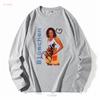 Retro Blumchen Jasmin Wagner Signed T Shirt Classic White long sleeves vintage Washed Versatile Breathable Casual