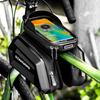 Mountainbike Rahmentasche Oberrohr Fahrradtasche PU PVC EVA Regendicht Satteltasche zum Fahren Doppeltasche Empfindlicher Touchscreen Fahrrad