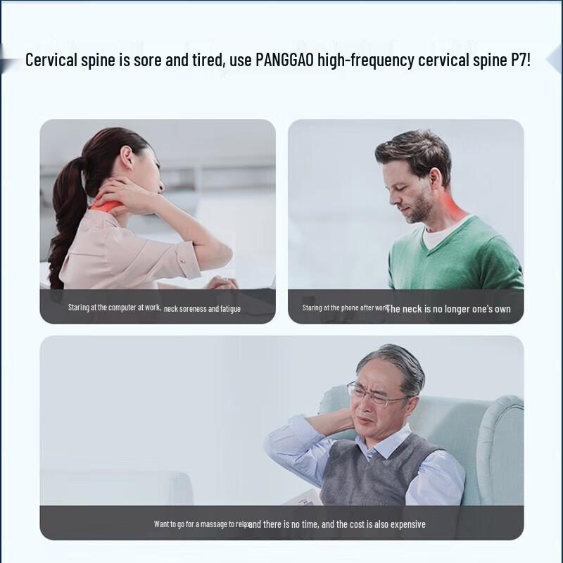 Pangao P7 Low-Medium Frequency Neck Massager with Heat Therapy