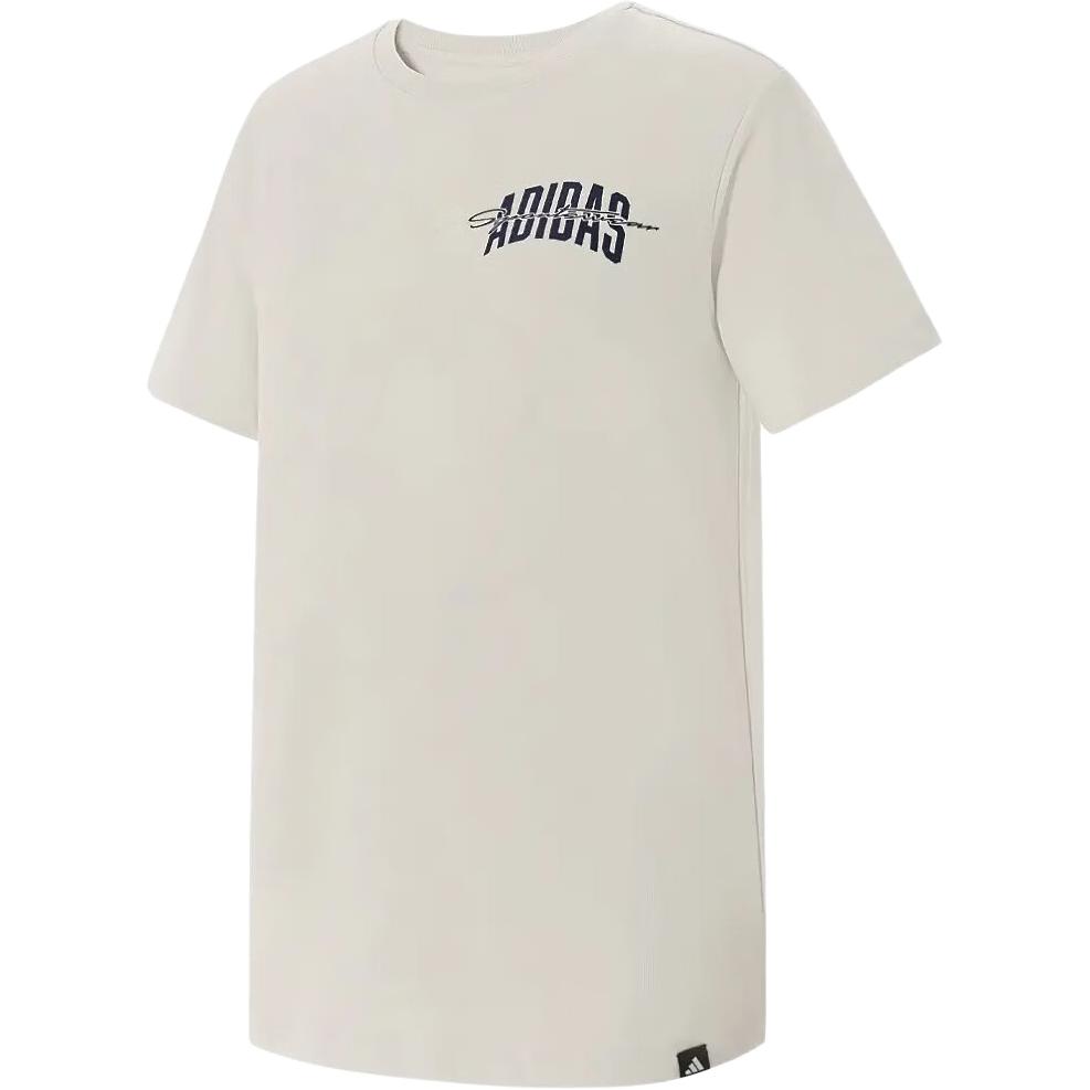 Women's Adidas T-Shirts Women's Ecru Crew Neck Moderate