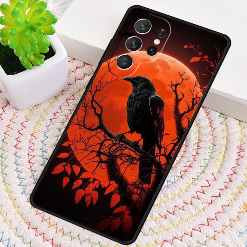 Goth Raven Silicone Phone Case For Samsung Galaxy Note 10 Pro S26 S25 S24 S23 S22 S21 Plus S25Ultra Capa Cover