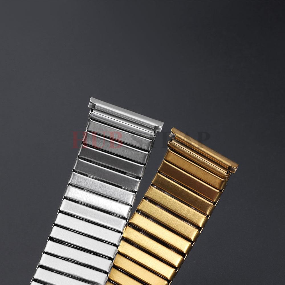 12/14/16/18/20mm Stretch Expansion Stainless Steel Watch Band Universal Strap Metal Elastic Belt for Men Women Watch Accessories