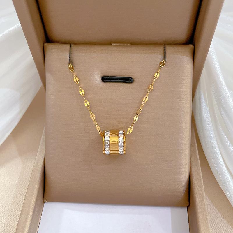 Zircon Small Waist Personality Minimalist Furnace Real Gold Necklace Female Collarbone Chain