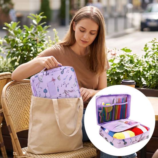 DIY Lace Blanket Weaving Tools 59Pcs/Set Crochet Kit, Ergonomic Hooks Yarn Accessories Set Knitting Supplies for Beginners with Storage Bag, Complete