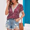 Blouses & Shirts - Summer Women's Floral Lace Splice Shirt, European & American Style Casual Blouse Top Women
