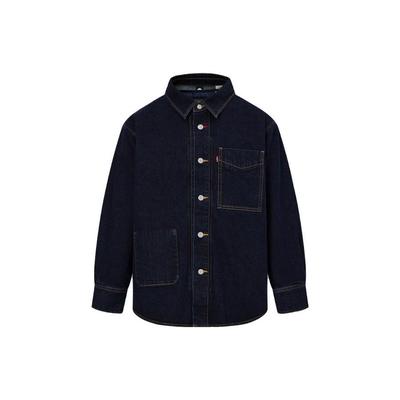 Levis FW23 Moda Retro Gruba Jeansowa Kurtka Męska Kurtka Ciemnoniebieska A6809-0000