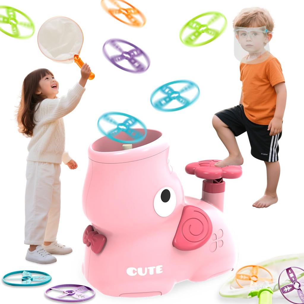 MAVEKID Flying Disc Frisbee Flying Frisbee Launcher Flying Saucer Toy for Outdoor Park Family Popular Toy for Elementary School Ages Birthday Gift