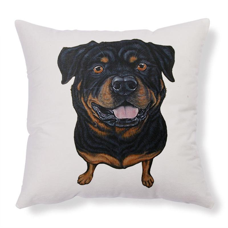 Cute Dog Pattern Cushion Cover Home Living Room Sofa Office Decoration Waist Throw Pillow 45x45cm