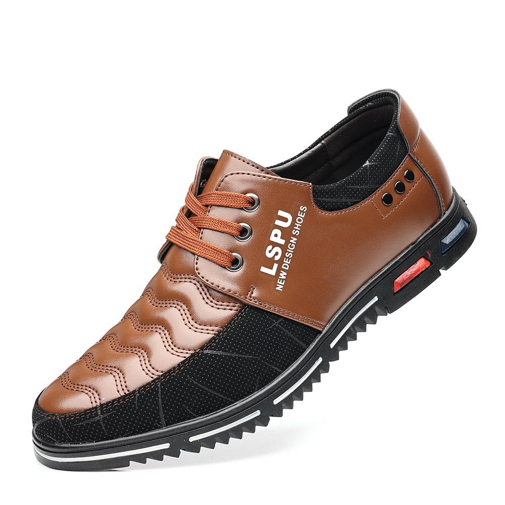 

Новые мужские повседневные кожаные туфли на круглом носке «Четыре сезона», европейский и американский тренд, модные, универсальные, износостойкие, для среднего и пожилого возраста, La 48 коричневый