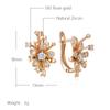 Kienl  Unique  Rose Gold Color Flower Drop Earring For Women Shiny Natural Zircon Accessories Daily Vintage Jewelry Gift