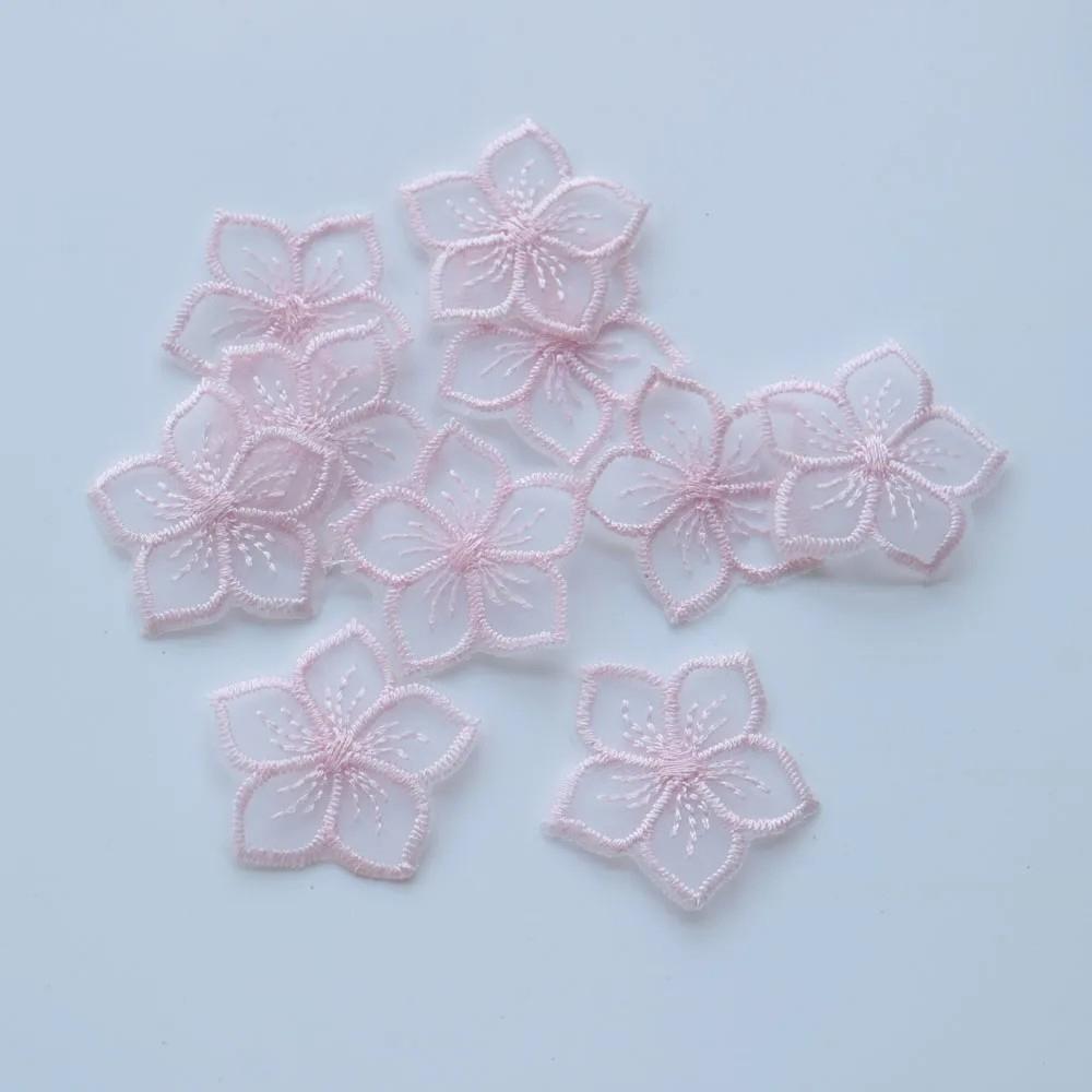 10Pcs Black White Lace Embroidered Flowers Patches Applique Patch Decoration
