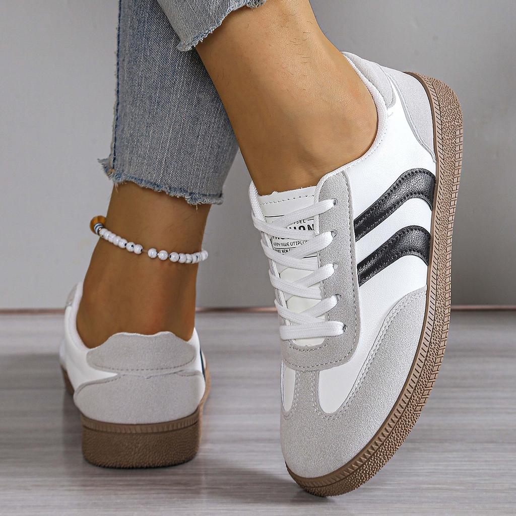 Fashion Fall Winter Dazzling Sequin Platform Heightened Fashion Classic Women's Sneakers Round Toe Front Lace-Up Flat Single Shoes