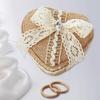 Lace Bow Box Jewelry Rustic Creative Trinket Holder Storage Case for Engagement Ceremony