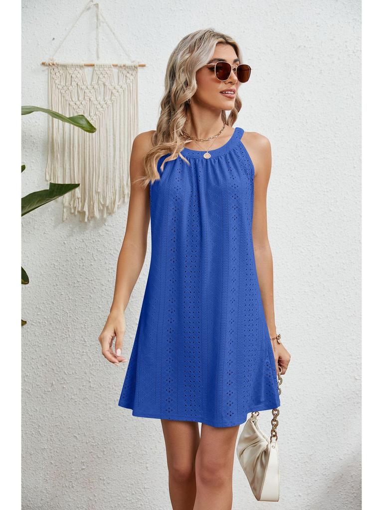 European and American Women's Sleeveless Halter Neck Beach Dress Cover-up