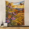 Golden Sunset with Butterflies and Wildflowers Patterned Tapestry for Bedroom and Living Room Home Decor