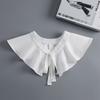 Removable Lapel Fake Collar Women Tie Ladies White Shawl Wrap Detachable Solid Color Bowknots False Collar Clothes Accessory