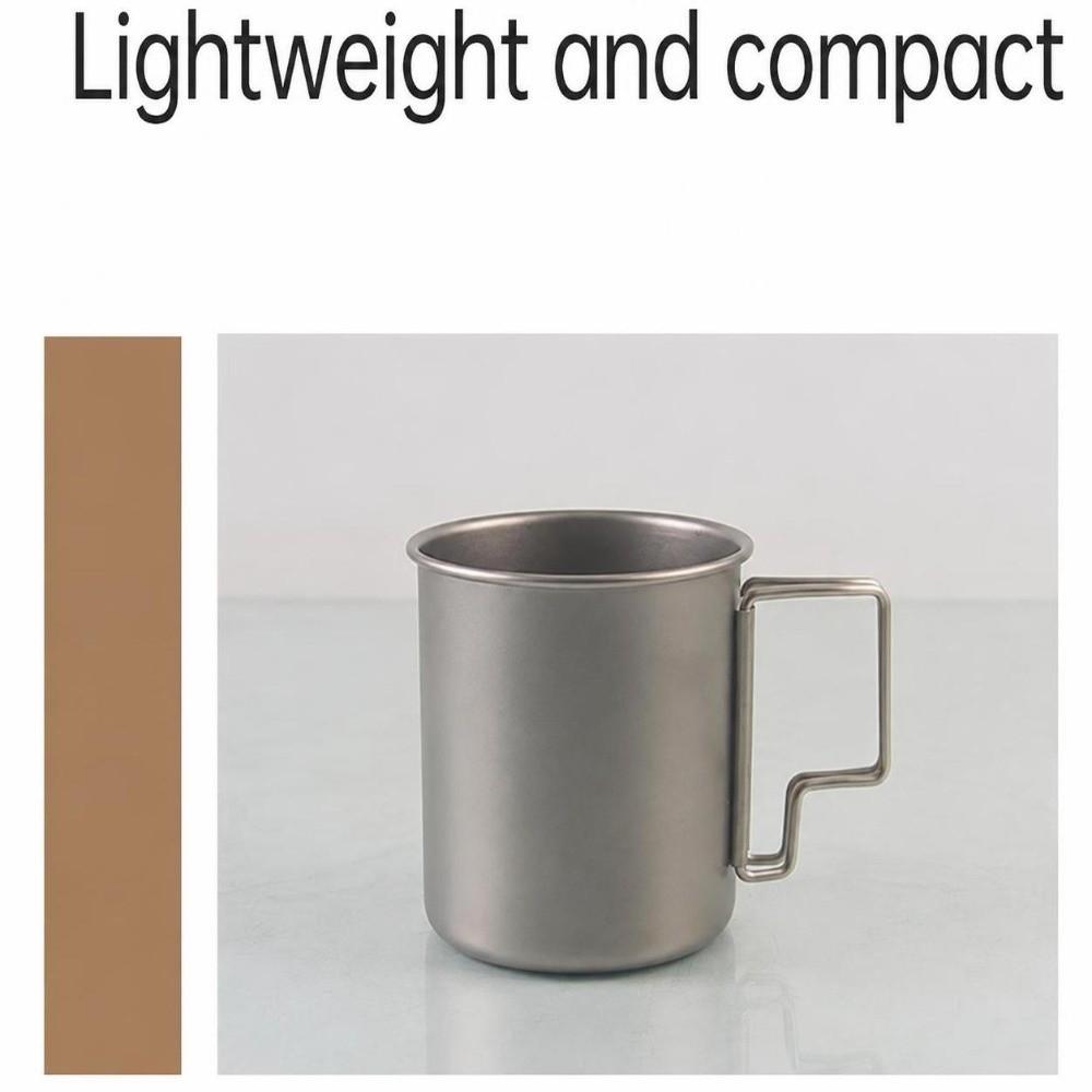 Foldable Handle Travel Coffee Mug Durable Outdoor Drinkware Reusable Camping Cup Hiking