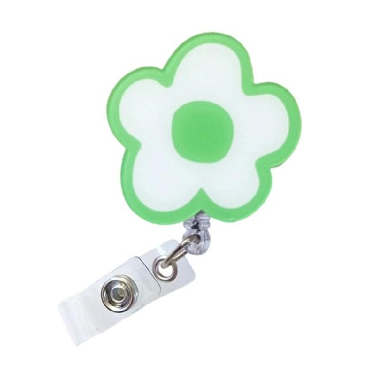 Flexible Rotating Card Holder With Vibrant Fashionable Petal Design Acrylic Construction And Adjustable Cord Length