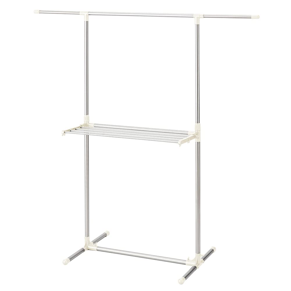 Bestco Stainless Steel Clothes Dryer, H-Shaped, Indoor, Extendable, Width 84-138cm, Depth 54cm, Height 87.5-145cm, Light Gray, NY-276