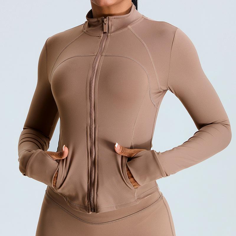 

Осень и Зима Телесный Похудение Похудение Молния Йога С Длинным Рукавом Фитнес Куртка Топ Уличная Беговая Спортивная Куртка Для Женщин XL