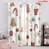 2pcs,2D Plane Printing Light Filtering Curtains Christmas Cookies And Hot Chocolate (4) Versatile Polyester (without Rod)