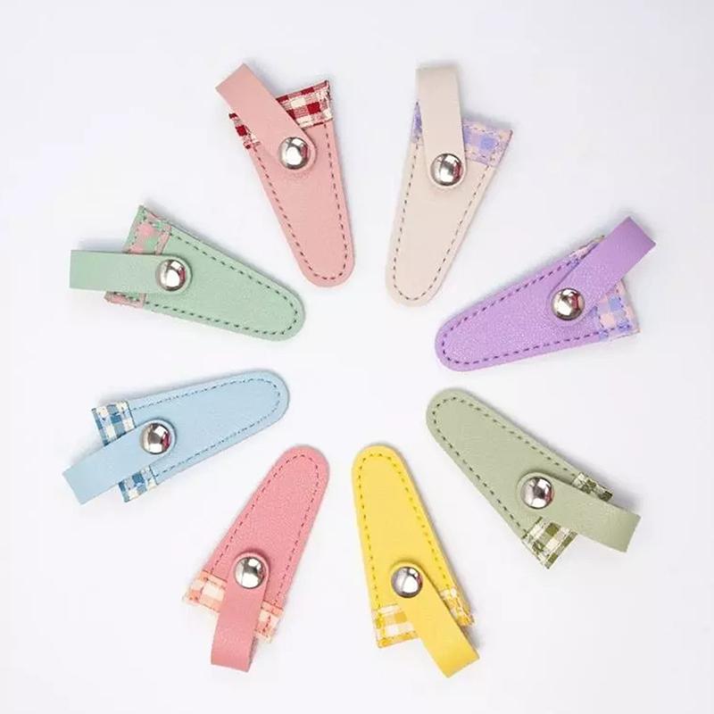 Colorful Vintage Embroidery Scissors Sheath Lattice Scissors Protective Cover Small Sharp Pointed Scissors Protection Case Home