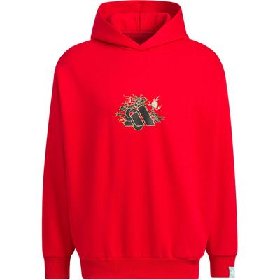 adidas Originals Sügis/Talv 23 Draakoniaasta CNY Seeria Huppar Draakoni Prindiga Logoga Unisex Top Punane JE3500