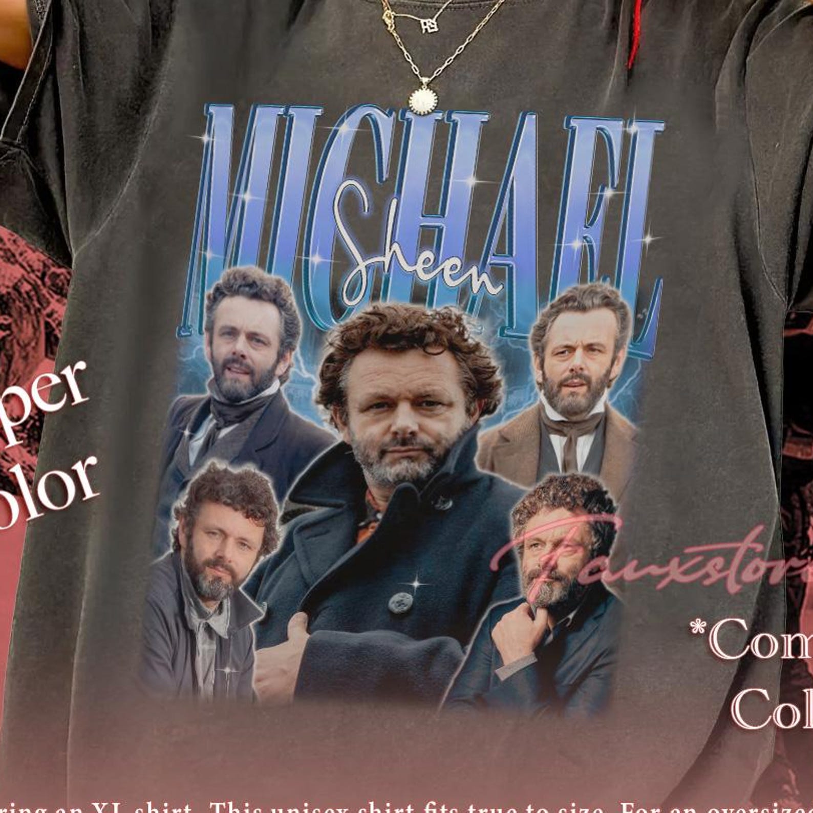 Michael Sheen Collage T-Shirt: 100% Cotton Comfort Tee XL