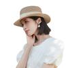Summer hat women's seaside beach Lafite straw hat sunscreen sunshade woven flat top top hat big head circumference sun hat