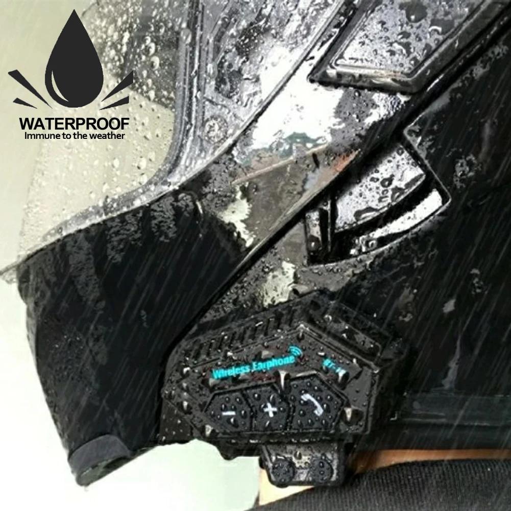 Wireless Motorcycle Helmet Headset Bluetooth Earphone with Handsfree Mic Music Player And Voice Control for Motorbike Rider