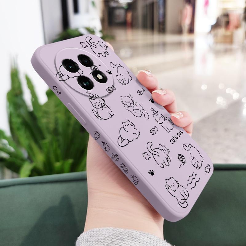 

Play Simple Cat Phone Case For Oneplus 15 15R 13 13R 12 12R 11 11R 10 10R 10T 9R 9RT 9 8T 8 7 7T Pro Liquid Silicone Cover OnePlus 9RT 5G
