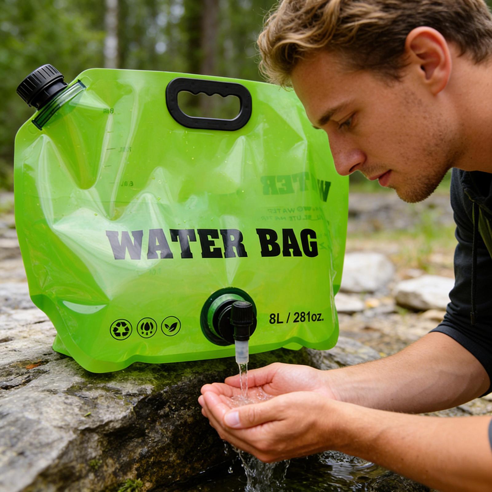 8L Outdoor Water Storage Bag Portable Large Capacity Sports Camping Foldable Soft Water Bag With Climbing Faucet Water Bag красный