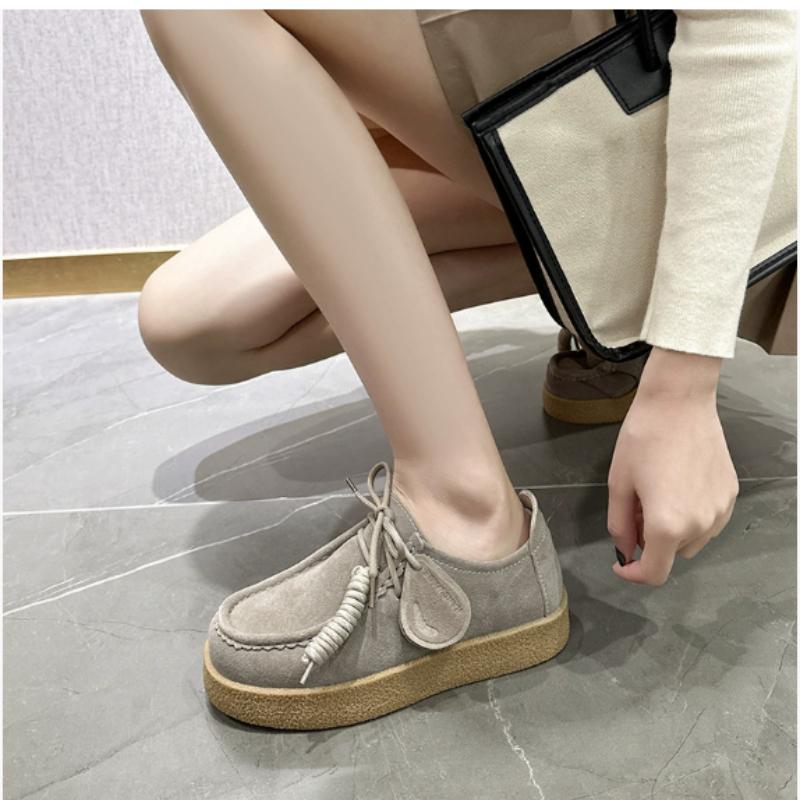 New Causal Women Loafers Fashion 2026 British Style Lace-Up Student Shoes Men Large Size Classic Comfort Couple Footwears