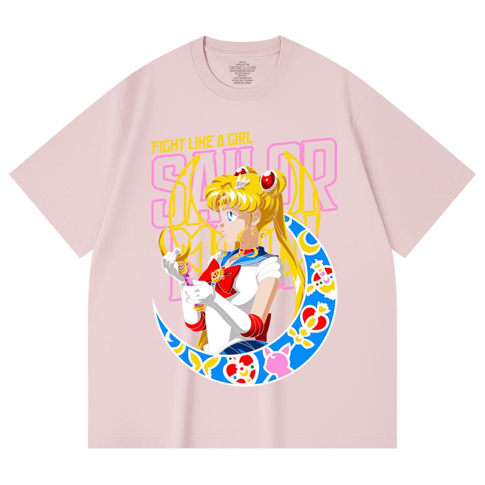 230 g/m² 100 % Baumwolle Sailor Moon V8 Minako Druck Unisex Schweres Baumwoll-T-Shirt