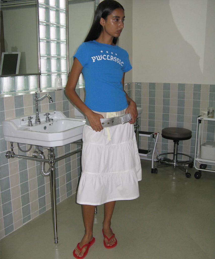Partimento Woman Tiered Shirred Midi Skirt_Off White