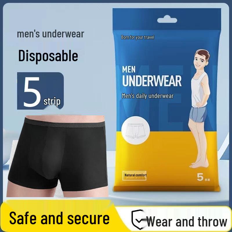 Calzoncillos bóxer desechables de algodón para hombre - Empaquetados individualmente