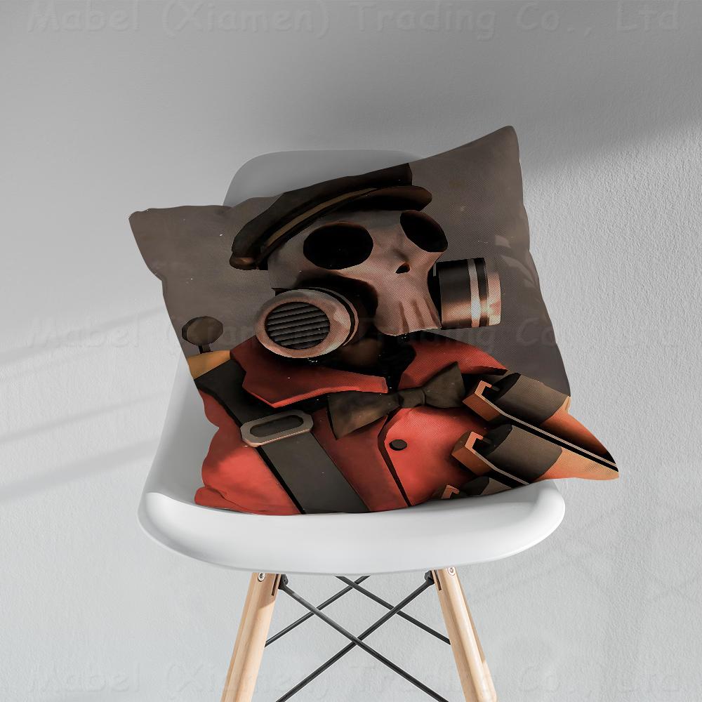 FFortress Spy Soldier Sniper TF Pillow Covers Cartoon Sofa Decorative Home Doublesided Printing Short Plush Cute Cushion