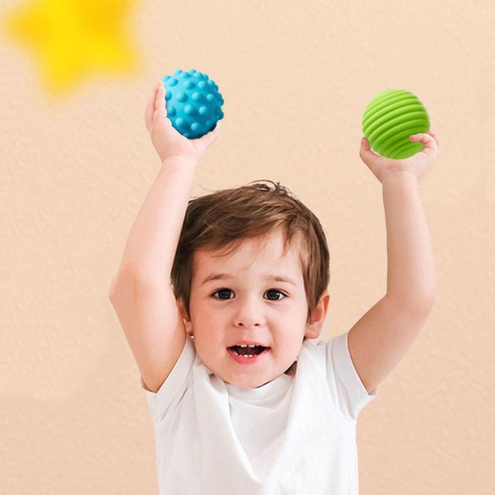 6Pcs Plastic Textured Multi Ball Set Activity Textured Soft Ball Montessori Toys  Travel Must Haves